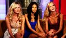 Die Victoria's Secret-Models  Candice Swanepoel (von links nach rechts), Chanel Iman und Erin Heatherton treten in der Fernsehsendung Fox  Friends des amerikanischen TV-Senders Fox in New York auf. Foto: ap