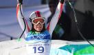 Andrea Fischbacher jubelt im Ziel nach dem Super-G in Whistler. Foto: dpa