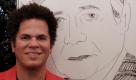 Der brasilianische Pop-Art-Künstler Romero Britto posiert in Hamburg auf einer Vernissage zu einer Britto-Jubiläumsausstellung in der Galerie Mensing vor einem Portrait des früheren Bundeskanzlers Helmut Schmidt (SPD). Britto hat am Samstag der Deutschen Nationalstiftung ein grossformatiges Portrait ihres Gründers, Bundeskanzler a. D. Helmut Schmidt, geschenkt. Foto: Foto: dapd