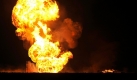 Flammen nach Explosion einer Gasleitung in Bushland, Texas. Foto: AP