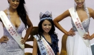 Zhang Zilin, Miss World 2007, posiert mit mit der zweitplatzierten Miss Angola, Micaela Reis, und der drittplatzierten Miss Mexico, Carolina Moran Gordillo. Foto: dpa