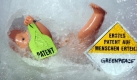 Spektakulär ist auch der Protest gegen ein Patent auf menschliche Eizellen, Sperma und Embryonen im Jahr 2004. Diese sollen nach einem bestimmten Verfahren tiefgekühlt und für künstliche Befruchtungen verwendet werden. Die Umweltschutzorganisation fordert, Patente auf Gene und Lebewesen komplett zu verbieten. Foto: dpa