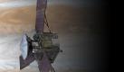 Illustration der NASA-Sonde «Juno» vor dem Planeten Jupiter. (Archivbild) Foto: dpa