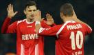 Cologne`s Milivoje Novakovic, who scored the winning goal for his team, and Luskas Podolski celebrtate after  the German first division Bundesliga soccer match between Hertha BSC Berlin and 1. FC Cologne in Berlin, Germany, Sunday, Nov. 8, 2009.(AP Photo/Kai-Uwe Knoth) **EDS NOTE GERMAN SPELLING OF COLOGNE IS KOELN** **NO MOBILE USE UNTIL 2 HOURS AFTER THE MATCH, WEBSITE USERS ARE OBLIGED TO COMPLY WITH DFL-RESTRICTIONS, SEE INSTRUCTIONS FOR DETAILS** Foto: ap