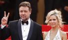 Russell Crowe und Ehefrau Danielle Spencer vor der Premiere von «Robin Hood». Foto: dpa