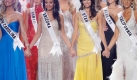 The final five Miss USA candidates await the announcement of the fourth runner-up during the 
2009 Miss USA Pageant Sunday April 19, 2009, in Las Vegas. Miss North Carolina Kristen Dalton was crowned Miss USA Foto: ap