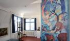 Das Atelier von August Macke mit der Reproduktion eines Wandbildes von Macke und Franz Marc in Bonn. Foto: Henning Kaiser Foto: dpa