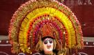 Bei den traditionellen indischen Handwerksmessen in West Bengal werden handgefertigte Tanzmasken ausgestellt. Foto: ap