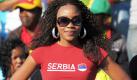 A supporter of Seribia prior the FIFA World Cup 2010 group D match between Serbia and Ghana at Loftus Versfeld Stadium in Pretoria, South Africa, 13 June 2010. Foto: Ronald Wittek dpa Please refer to http://dpaq.de/FIFA-WM2010-TC +++(c) dpa - Bildfunk+++ Foto: dpa