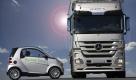 Daimlers Modellpalette reicht vom kleinen Smart bis zum riesigen Laster Actros. Foto: pi