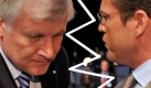 1-2//Der bayerische Ministerpraesident Horst Seehofer (CSU, M.) verabschiedet sich am Samstag (18.07.09) in Nuernberg (Bayern) am Ende des CSU-Parteitags neben CSU-Generalsekretaer Alexander Dobrindt (l.) von Bundeswirtschaftsminister Karl-Theodor zu Guttenberg (CSU). Foto: ddp
