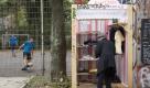 Ein Passant steht in Berlin im Stadtteil Kreuzberg vor einer sogenannten Givebox mit der Aufschrift «Sharing is caring». Die Givebox ist ein Ort des kostenlosen Austauschs von Kleidung und Gegenständen. In der Givebox kann jeder ungenutzte Dinge anonym verschenken. Foto: dapd