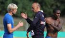 Viel Dusel hatte auch Trainer Holger Stanislawski bei seinem Pflichtspieldebüt mit 1899 Hoffenheim. Gegen Fünftligist TSV Germania Windeck musste seine Elf wie die Mainzer in die Verlängerung. Am Ende hieß es 3:1 für die Kraichgauer. Foto: dapd