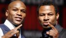 Floyd Mayweather Jr. (links)und Shane Mosley werden am Samstag gegeneinander um die WBA-Weltmeisterschaft im Weltergewicht boxen. Dann werden sie sicher wieder in ihre kurzen Hosen schlüpfen - bei der Pressekonferenz für den Kampf präsentierten sie sich noch in feinem Zwirn. 


 Foto: ap