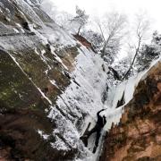 Eisklettern im Odenwald (Foto)