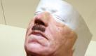 Die Make-Up-Applikation fuer Helge Schneider fuer seine Rolle als Adolf Hitler in Dani Levys Film Mein Fuehrer - Die wirklich wahrste Wahrheit ueber Adolf Hitler (2007) liegt am Montag (08.08.11) waehrend eines Medienrundgangs durch die sich noch im Aufbau befindende neue Dauerausstellung im Deutschen Filmmuseum in Frankfurt am Main. Nach 20 Monaten Umbauzeit wird am Wochenende (13./14.08.11) das Haus am Frankfurter Museumsufer wieder eroeffnet. (zu dapd-Text) Foto: Mario Vedder/dapd Foto: dapd