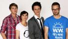 Lukas Koch (von links nach rechts), Nina Sonnenberg, Jo Schück und Rainer Maria Jilg sind das Moderatoren-Team der neuen ZDF-Sendung der marker. Viel umfassender als bisher widmet sich das ZDF mit dem neuen Spartensender ZDFkultur der ganzen Bandbreite kulturellen Lebens. So greift die tägliche 20-Uhr-Sendung der marker multimedial Themen aus Alltags- und Popkultur auf. Foto: Carmen Sauerbrei/ZDF