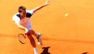 Florian Mayer schlägt in der zweiten Runde des ATP-Turniers in Hamburg gegen Oleksandr Dolgopolov aus der Ukraine eine Vorhand. Mayer setzte sich mit 4:6, 7:6 und 6:3 durch. Foto: dpa