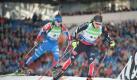 Florian Graf (r) belegte in Hochfilzen den siebten Platz. Foto: Bernd Thissen Foto: dpa