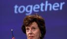 Neelie Kroes: «Ich lasse mir nichts vormachen und reagiere nicht gut auf Drohungen». Foto: Olivier Hoslet Foto: dpa