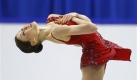 Laura Lepisto aus Finnland beim freien Laufprogramm, mit dem sie schließlich die Bronzemedaille beim Eiskunstlaufwettbewerb der Home Sense Skate Canada International gewann. Foto: ap