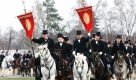 Sorbische Osterreiter sind am Ostersonntag (16.04.06) in der ostsaechsischen Oberlausitz bei Wittichenau unterwegs. Der katholisch-sorbische Brauch wird seit rund 400 Jahren gepflegt.
 Foto: ddp