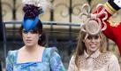 Was für Hüte: Die Prinzessinnen von York, Eugenie (l.) und Beatrice. Foto: dpa