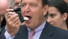 Apropos Gebäck: Bei der süßen Versuchung Sahnetorte langt auch Altkanzler Gerhard Schröder gerne zu. Dabei zählt sie zu den größten Dickmachern. Eine leichte Alternative ist beispielsweise Gebäck aus Hefe- oder Biskuitteig mit einer Quark-Fruchtfüllung.
 Foto: dpa