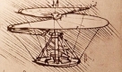 Die Flugspirale ist ein 1483 von Leonardo da Vinci erfundenes Fluggerät, das erstmalig die Prinzipien des Hubschraubers anwendet.Das Prinzip des Auftriebs bei Flugspiralen kannten aber auch schon die Chinesen, die es schon vor 2500 Jahren im Spielzeug Fliegender Kreisel nutzten. Foto: wikipedia