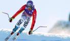 Maria Riesch rast beim Training zur Abfahrt in Val d'Isere die Piste hinunter und belegt im Training den 13. Rang. Foto: dpa