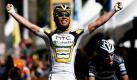 Der Brite Mark Cavendish feiert seinen Sieg bei der ersten Etappe der Tour of California in Sacramento. Foto: ap