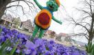 Maskottchen Nagoldi wirbt für die Landesgartenschau in Nagold. Foto: Franziska Kraufmann Foto: dpa
