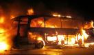Ein Reisebus mit etwa 50 Jugendlichen aus Hamburg ist auf der A 7 bei Soltau in Brand geraten. Acht Jugendliche wurden bei dem Unglück verletzt, Foto: Polizeiinspektion Heidekreis Foto: dpa
