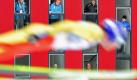 Durch die Lüfte: Ein Skispringer fliegt bei der Weltcup Team-Tour in Klingenthal vor dem Kampfrichterturm vorüber. Der Wettkampf musste wegen zu starken Windes anschließend abgebrochen werden. Foto: Hendrik Schmidt Foto: dpa