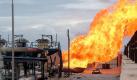 Brand an einer ägyptischen Pipeline in Al Arisch: Ägypten hat die Gaslieferungen an Israel gestoppt. Foto: Str Foto: dpa
