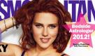 Scarlett Johansson posiert im lila Mini-Kleidchen auf dem Cover der Cosmopolitan. Foto: dapd