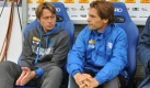 Interimstrainer Frank Heinemann (l) und Co-Trainer Dariusz Wosz gefällt, was sie sehen. (Foto)