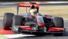 Lewis Hamilton absolviert seine ersten Runden auf der Rennstrecke von Monza in Italien. Foto: ap