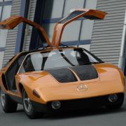 Der 4,4 Meter lange und nur 1,1 Meter hohe C111 wirkt wie ein italienischer Sportflitzer. Aus der stark nach unten gezogenen Front klappen Doppelscheinwerfer aus, wie beim legendären 300 SL schwenken Flügeltüren nach oben. Die Lackierung im Farbton Weißhe Der 4,4 Meter lange und nur 1,1 Meter hohe C111 wirkt wie ein italienischer Sportflitzer. Aus der stark nach unten gezogenen Front klappen Doppelscheinwerfer aus, wie beim legendären 300 SL schwenken Flügeltüren nach oben. Die Lackierung im Farbton Weißhe