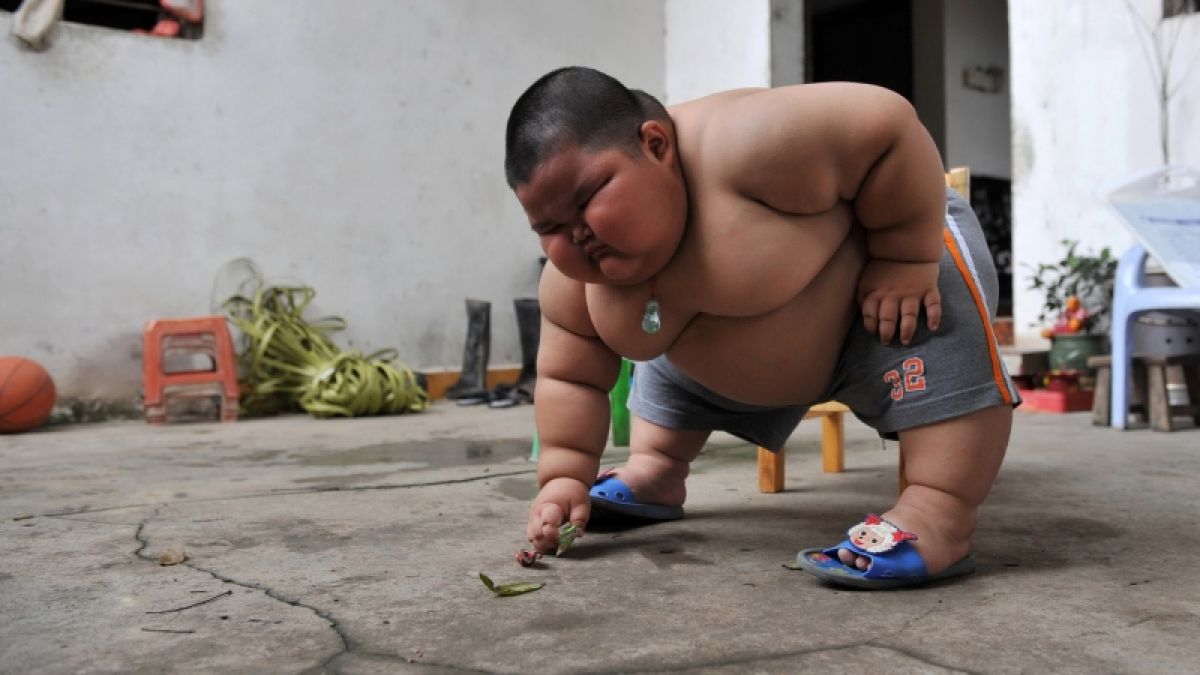 Lu Hao ist erst drei Jahre und wiegt bereits 60 Kilo. (Foto)
