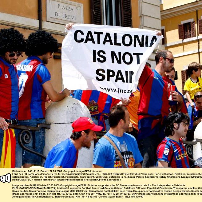 Diese Fans des FC Barcelona fordern eine Unabhängigkeit Kataloniens.
