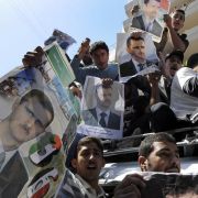 Anhänger des syrischen Machthabers Assad demonstrieren in Beirut. Anhänger des syrischen Machthabers Assad demonstrieren in Beirut.