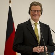 Aussenminister Guido Westerwelle (FDP) laechelt in Brasilia in Brasilien im Sitz des Dachverbandes der brasilianischen Industrie (CNI) (Foto vom 13.02.12). Westerwelle setzt am Mittwoch (15.02.12) seine Lateinamerikareise fort. Aussenminister Guido Westerwelle (FDP) laechelt in Brasilia in Brasilien im Sitz des Dachverbandes der brasilianischen Industrie (CNI) (Foto vom 13.02.12). Westerwelle setzt am Mittwoch (15.02.12) seine Lateinamerikareise fort.