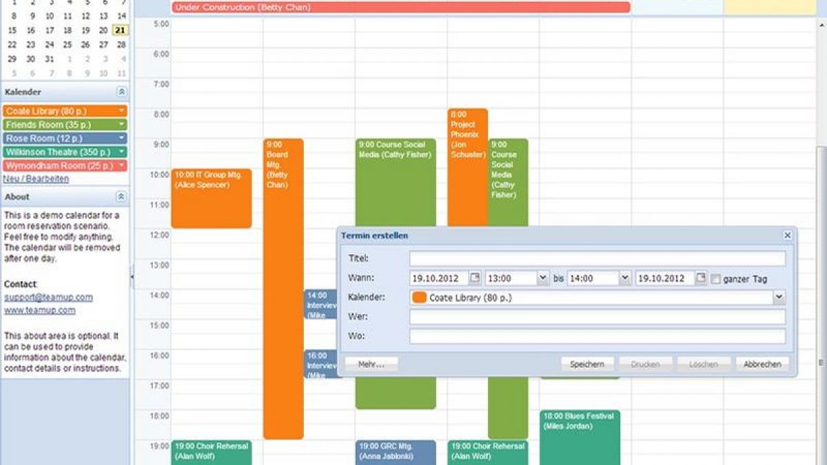 Kostenlosen Gruppenkalender ohne Anmeldung nutzen (Foto)
