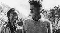Der neuseeländische Bergsteiger Edmund Hillary (r.) mit dem Sherpa Tensing Norgay (auch «Tiger des Schnees» genannt), der ihn bei der offiziellen Erstbesteigung des Mount Everest 1953 begleitete.