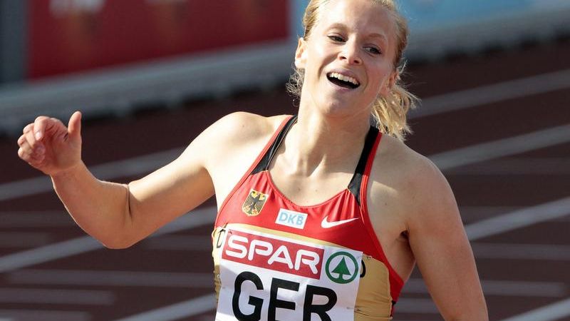 Die deutsche Sprinterin Verena Sailer holte bei der EM 2010 Gold im 100-Meter-Lauf. Beim 100-Meter-Halbfinale bei der WM in Moskau schied sie aber aus. (Foto)