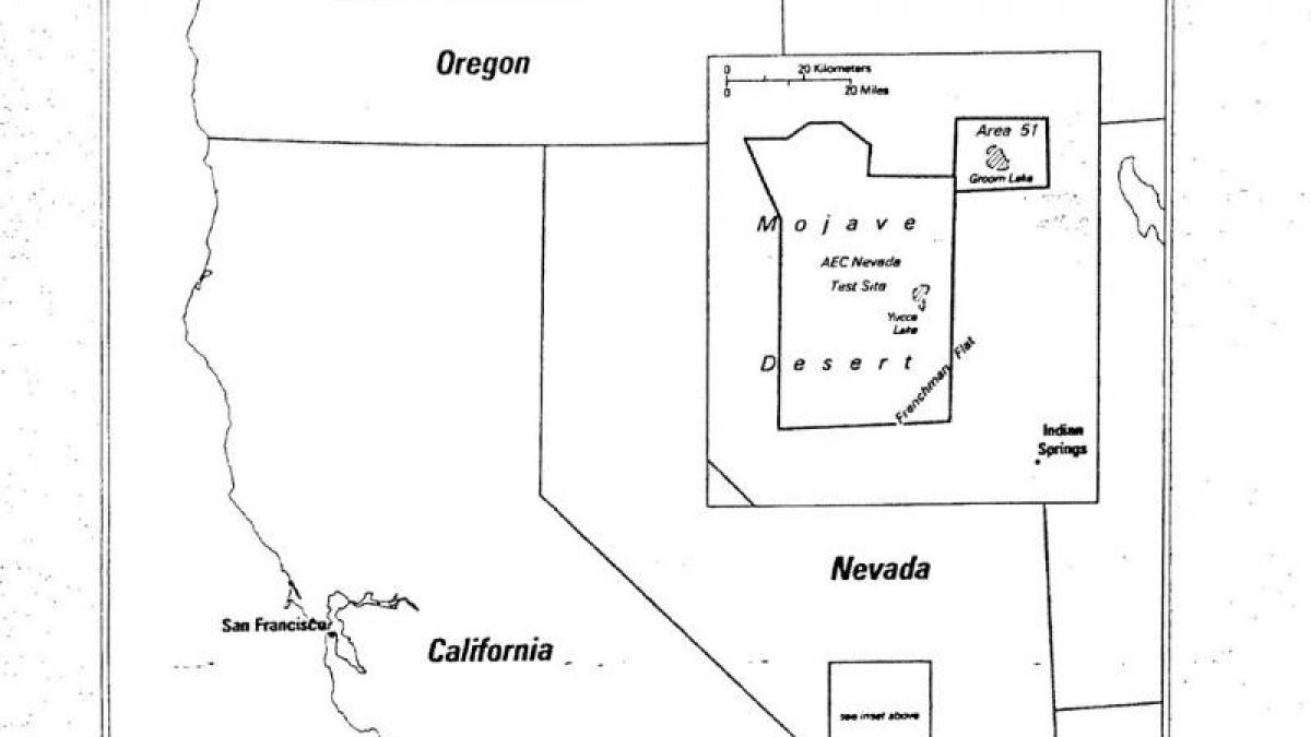 Eine vom CIA freigegebene Karte der "Area 51". (Foto)