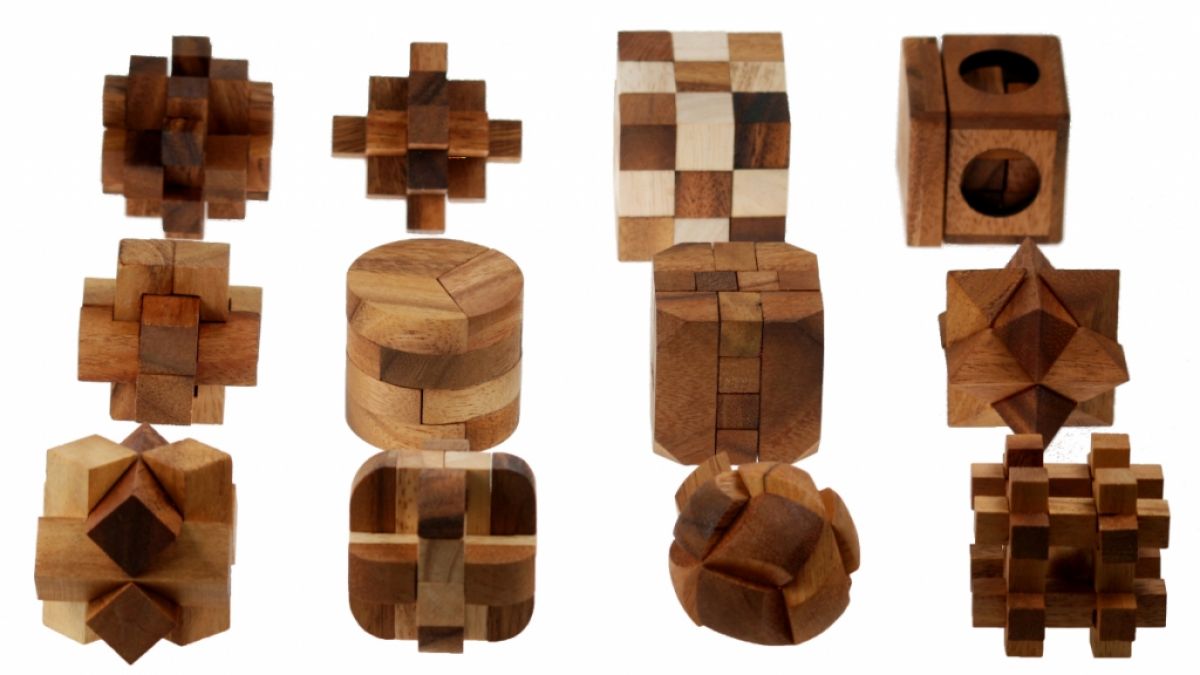 Edles Holz statt Plastik: Diese Geduldsspiele sind eine wahre Augenweide. (Foto)