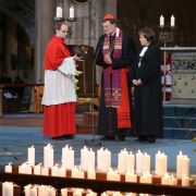 Kardinal Rainer Woelki und Pastorin Annette Kurschus im Kölner Dom bei der Trauerfeier für die Angehörigen für Todesflug 4U9525. Kardinal Rainer Woelki und Pastorin Annette Kurschus im Kölner Dom bei der Trauerfeier für die Angehörigen für Todesflug 4U9525.
