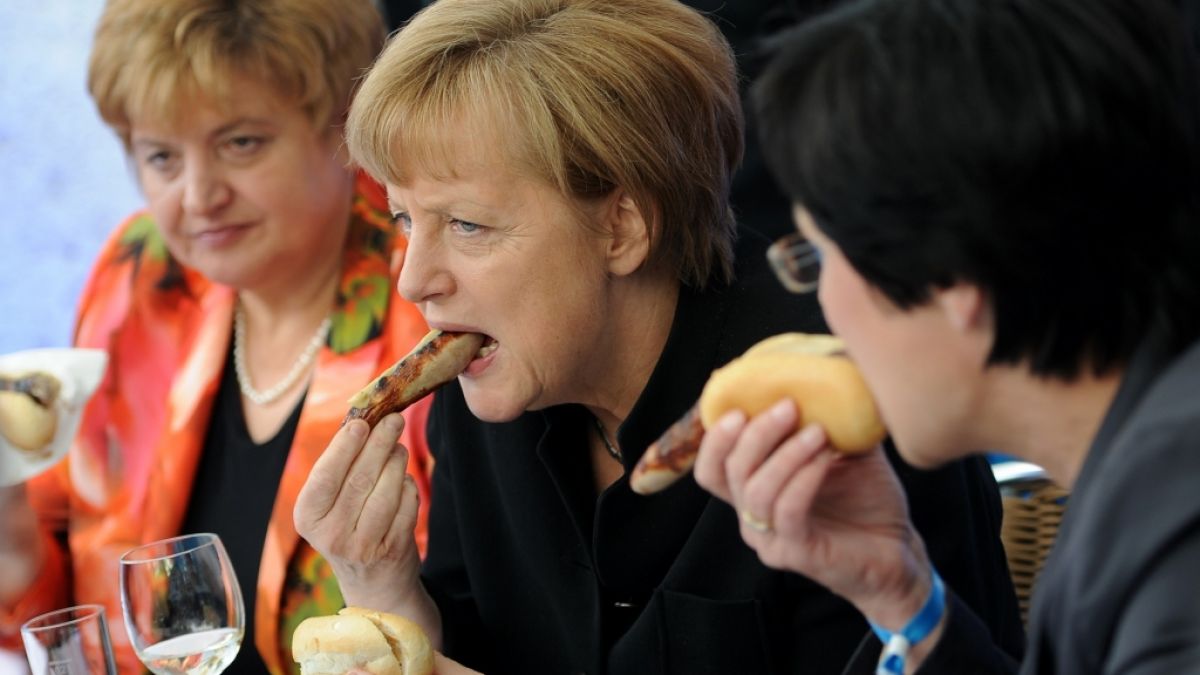 Die Kanzlerin mag Bratwurst. (Foto)